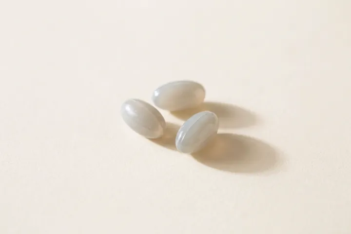 Soft translucent gel capsules lying loose
