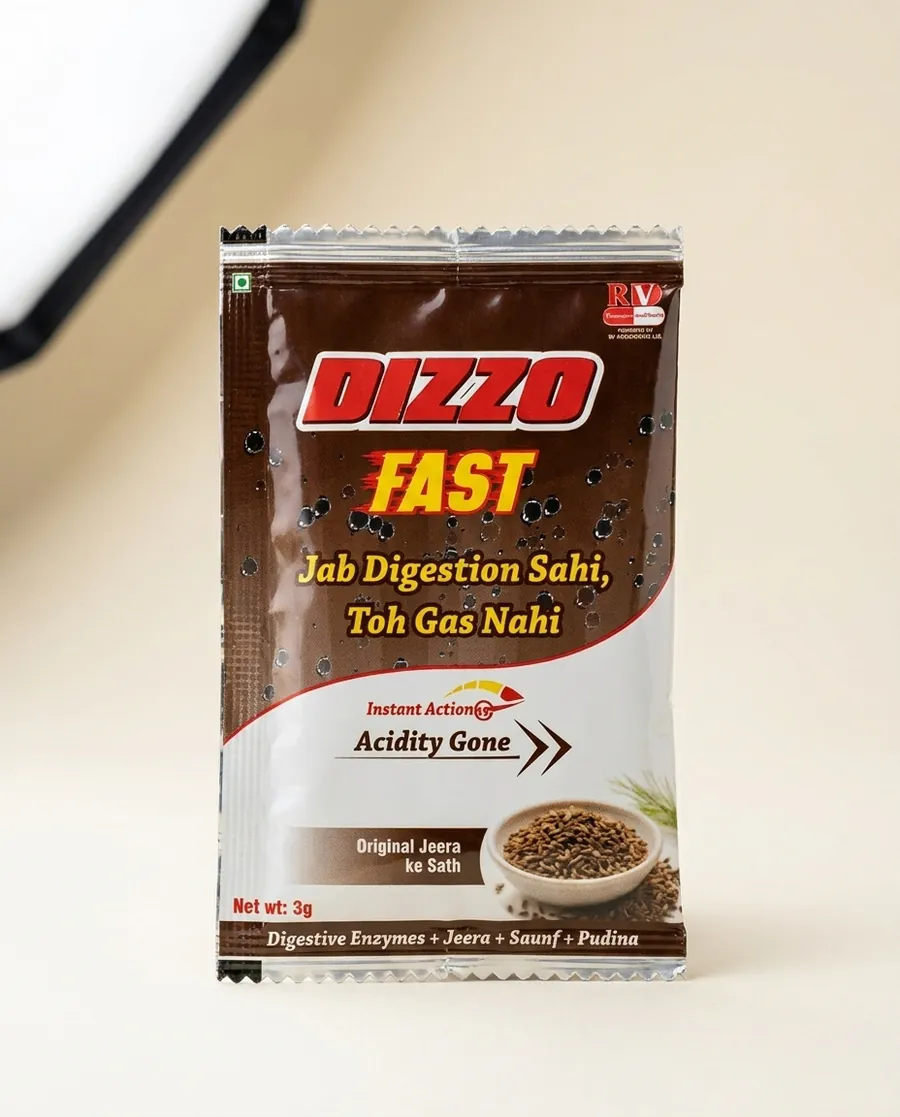 A Dizzo Fast effervescent sachet, net weight 3g